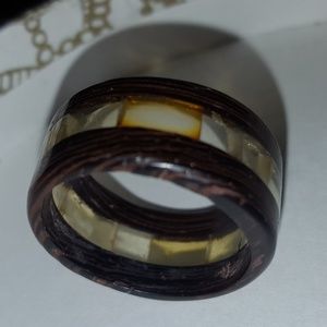 Wood and Amber ring